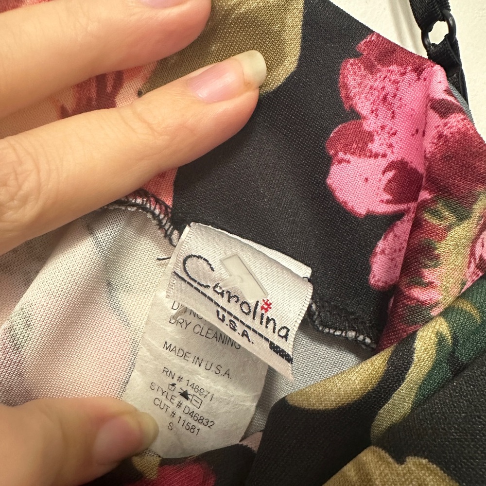 Floral Maxi Dress - Black and Pink - Picture 4 of 5